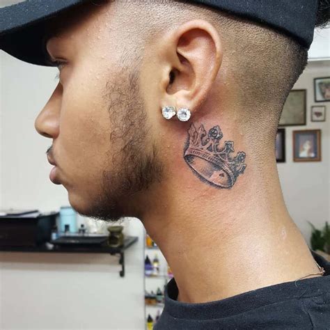 crown tattoos on neck